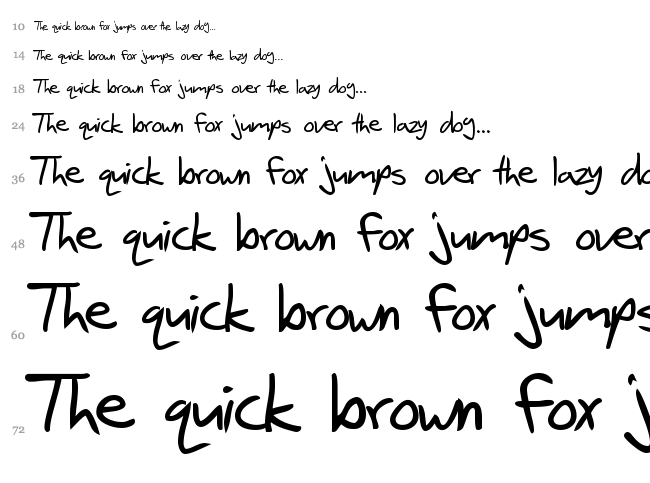 SF Scribbled Sans font waterfall